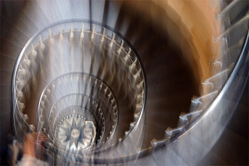 Phtographie de l'escalier du phare des baleines