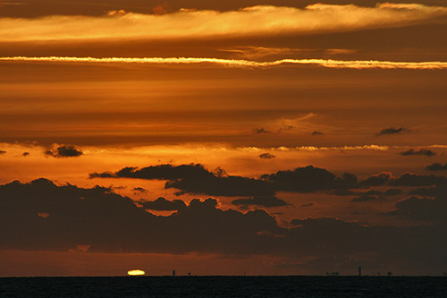 Le rayon vert soleil Photographie du phénomène rayon vert